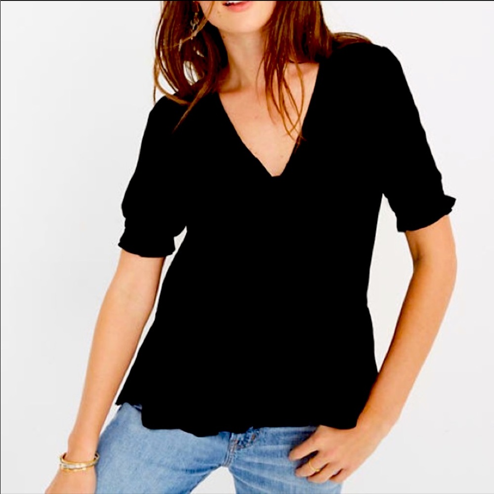 Madewell V-neck Peplum Popover Top